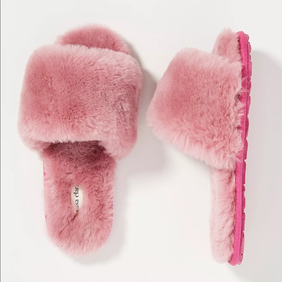 pink fluffy shoes